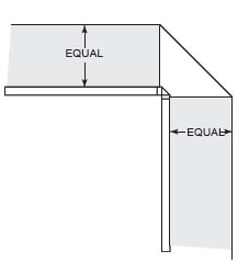Adjoining shelves on the same level MUST BE EQUAL